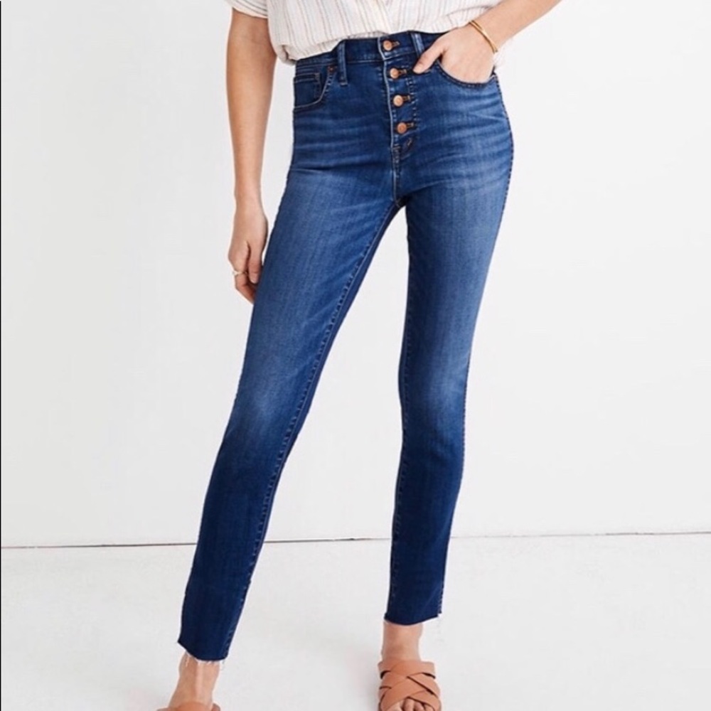 Madewell 10” high rise crop button front jeans